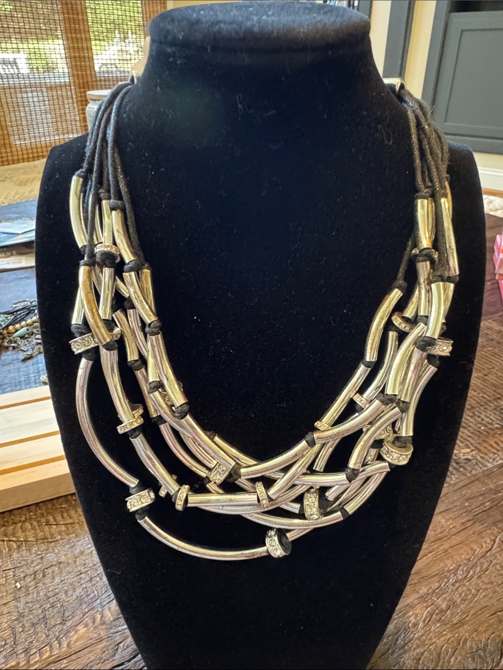 Vintage St. Thomas Multi-Strand Silver-Tone Statement Necklace - Women Jewelry